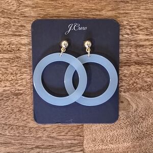 J. Crew Sky Blue Authentic Fun Hoop Drop Earrings